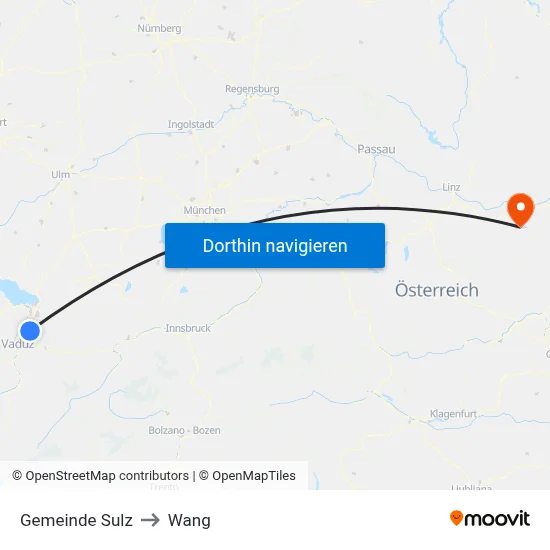 Gemeinde Sulz to Wang map