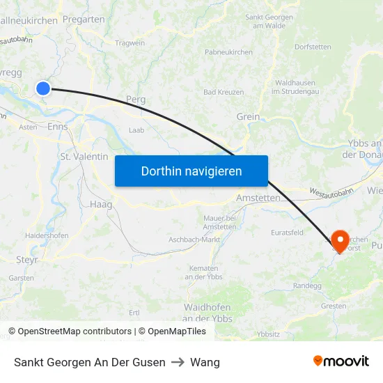 Sankt Georgen An Der Gusen to Wang map
