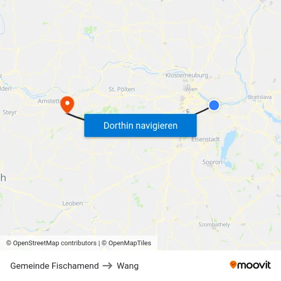 Gemeinde Fischamend to Wang map