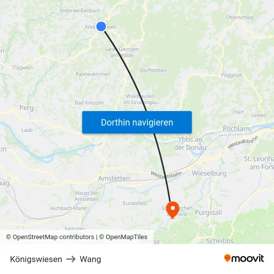 Königswiesen to Wang map