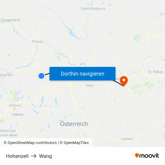 Hohenzell to Wang map