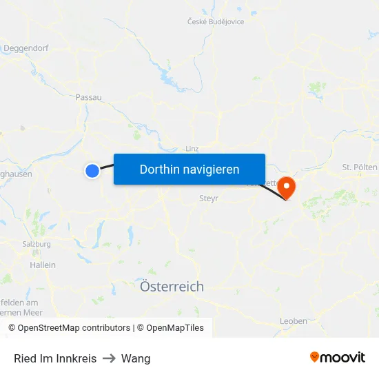 Ried Im Innkreis to Wang map