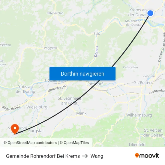 Gemeinde Rohrendorf Bei Krems to Wang map