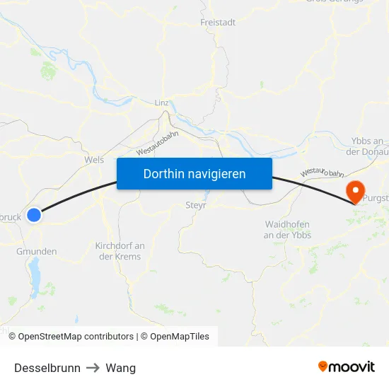 Desselbrunn to Wang map