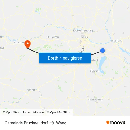 Gemeinde Bruckneudorf to Wang map