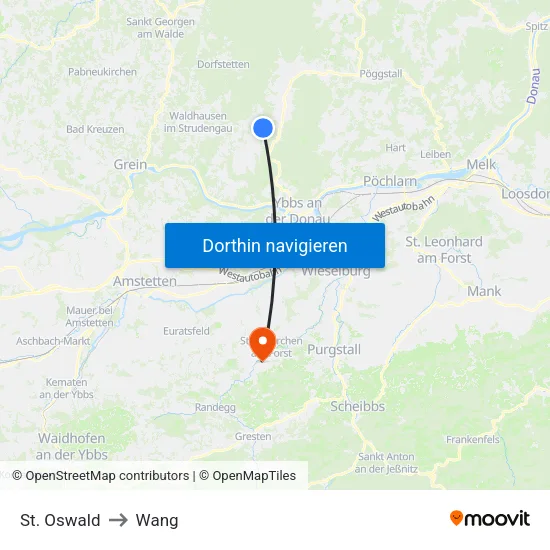 St. Oswald to Wang map