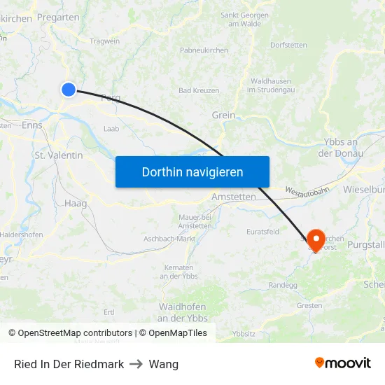 Ried In Der Riedmark to Wang map