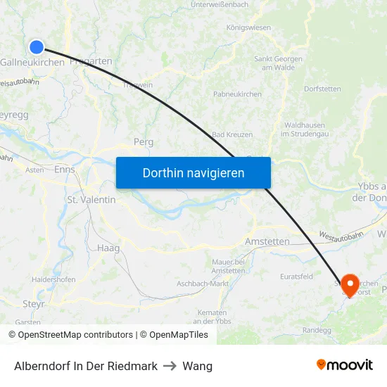 Alberndorf In Der Riedmark to Wang map