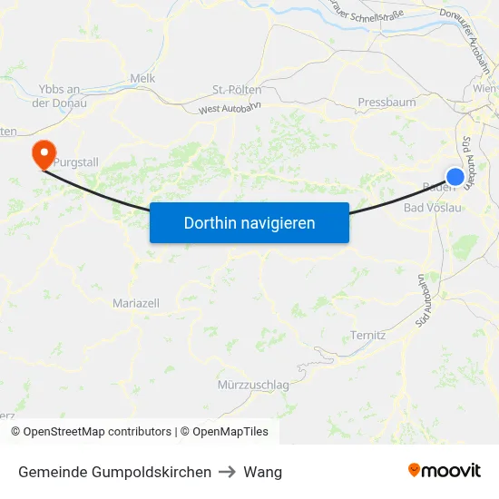 Gemeinde Gumpoldskirchen to Wang map