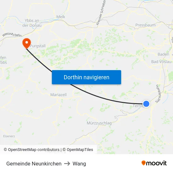 Gemeinde Neunkirchen to Wang map