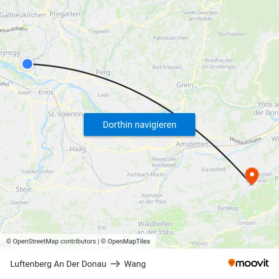 Luftenberg An Der Donau to Wang map