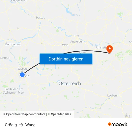 Grödig to Wang map