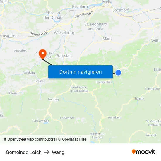 Gemeinde Loich to Wang map