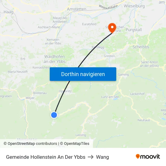 Gemeinde Hollenstein An Der Ybbs to Wang map