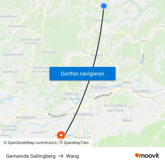 Gemeinde Sallingberg to Wang map