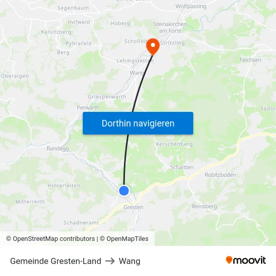 Gemeinde Gresten-Land to Wang map