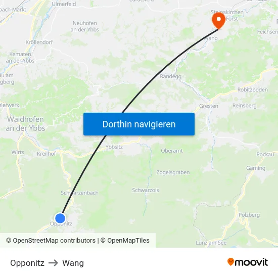 Opponitz to Wang map