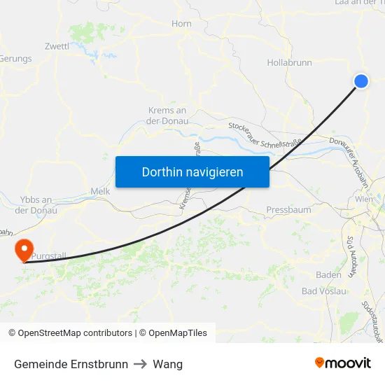 Gemeinde Ernstbrunn to Wang map