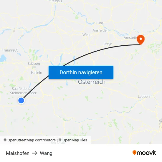 Maishofen to Wang map