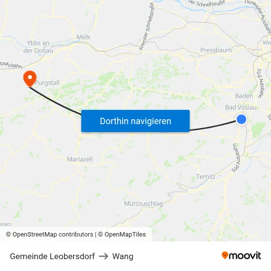 Gemeinde Leobersdorf to Wang map