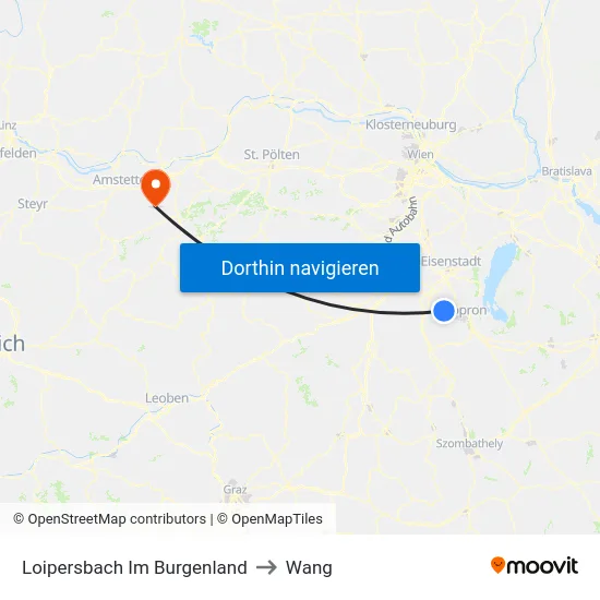 Loipersbach Im Burgenland to Wang map