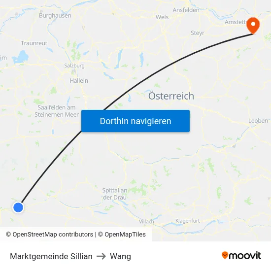 Marktgemeinde Sillian to Wang map