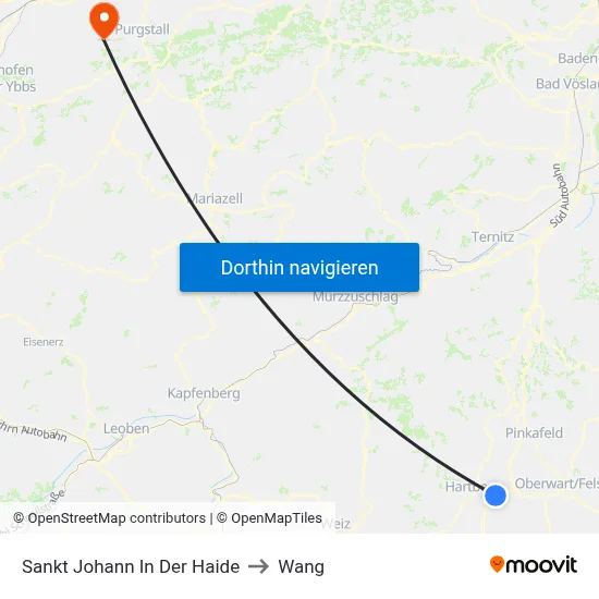 Sankt Johann In Der Haide to Wang map