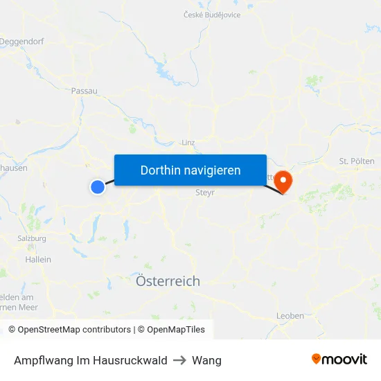 Ampflwang Im Hausruckwald to Wang map