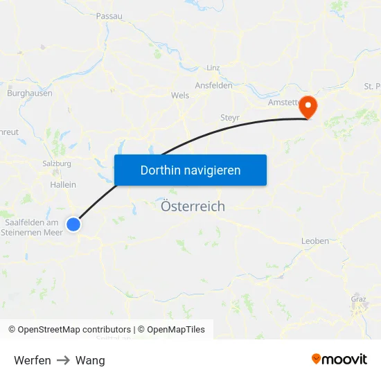 Werfen to Wang map
