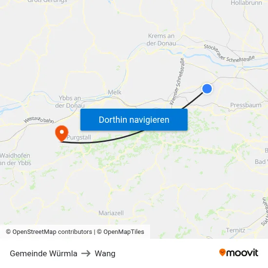 Gemeinde Würmla to Wang map