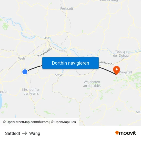 Sattledt to Wang map