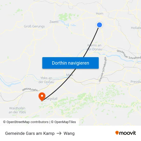 Gemeinde Gars am Kamp to Wang map