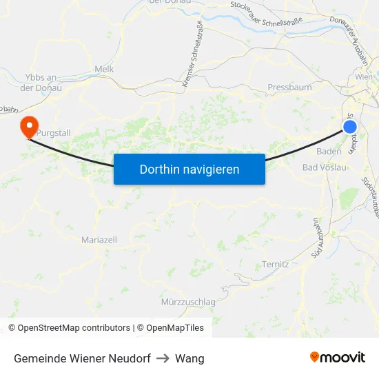 Gemeinde Wiener Neudorf to Wang map