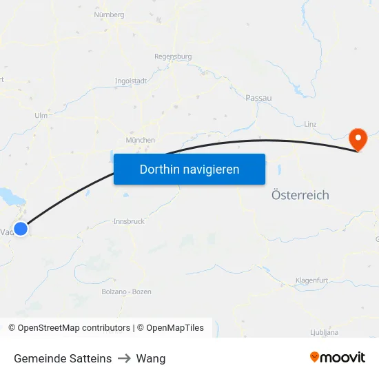 Gemeinde Satteins to Wang map
