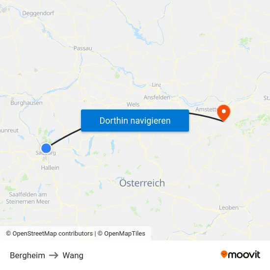 Bergheim to Wang map