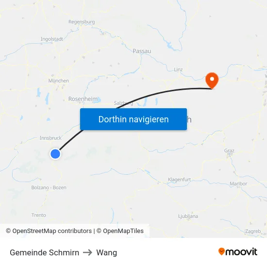Gemeinde Schmirn to Wang map