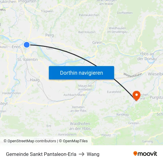 Gemeinde Sankt Pantaleon-Erla to Wang map