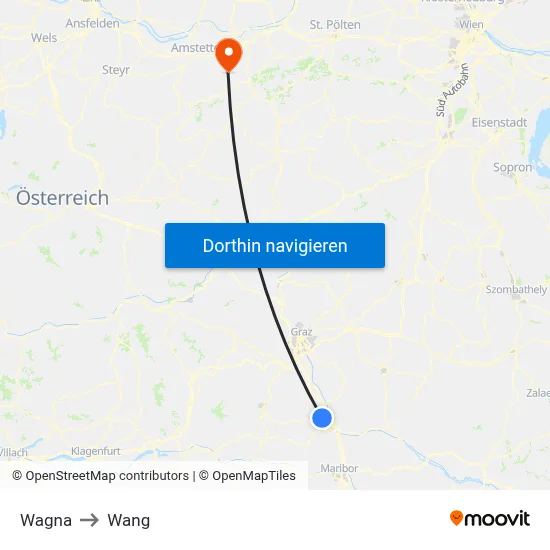 Wagna to Wang map