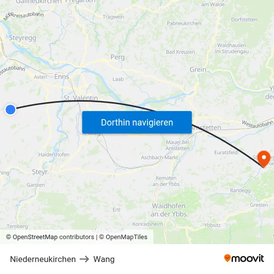 Niederneukirchen to Wang map