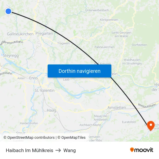 Haibach Im Mühlkreis to Wang map