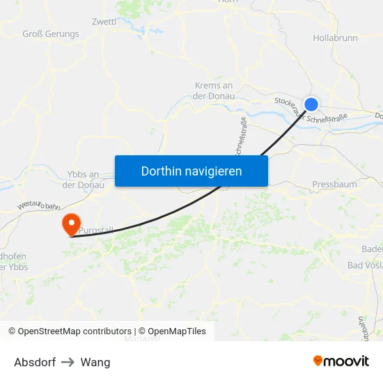Absdorf to Wang map
