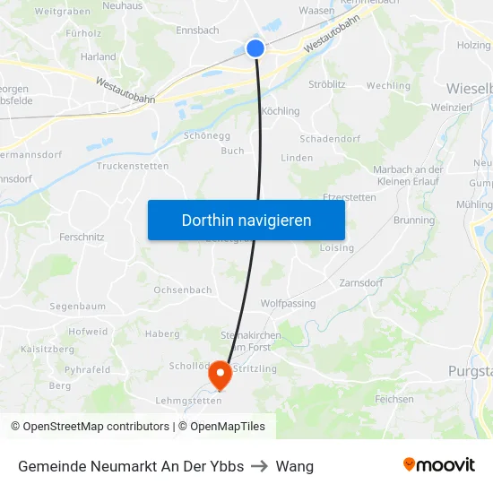 Gemeinde Neumarkt An Der Ybbs to Wang map