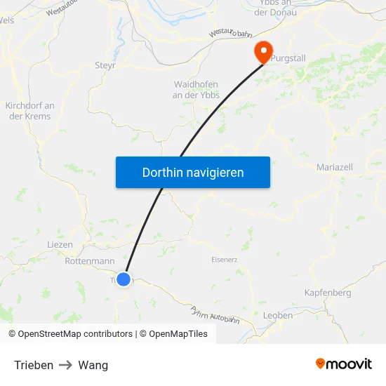 Trieben to Wang map