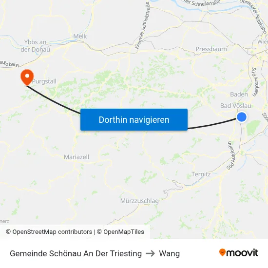 Gemeinde Schönau An Der Triesting to Wang map
