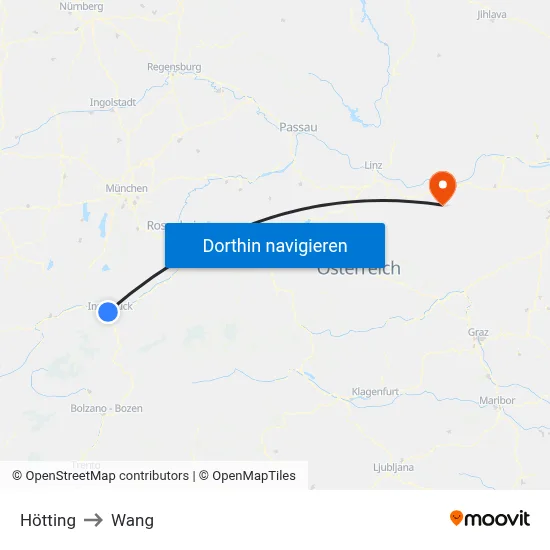 Hötting to Wang map