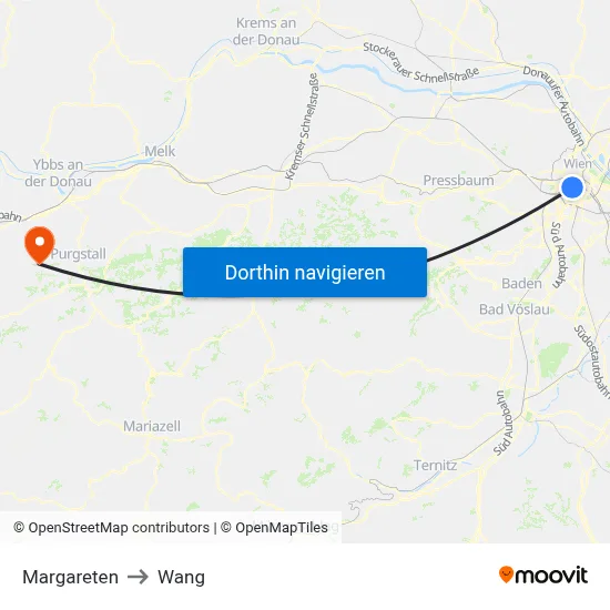 Margareten to Wang map