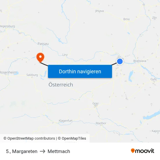 5., Margareten to Mettmach map