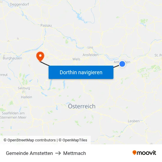 Gemeinde Amstetten to Mettmach map