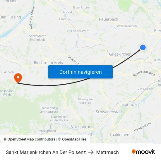 Sankt Marienkirchen An Der Polsenz to Mettmach map