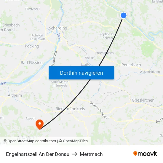 Engelhartszell An Der Donau to Mettmach map
